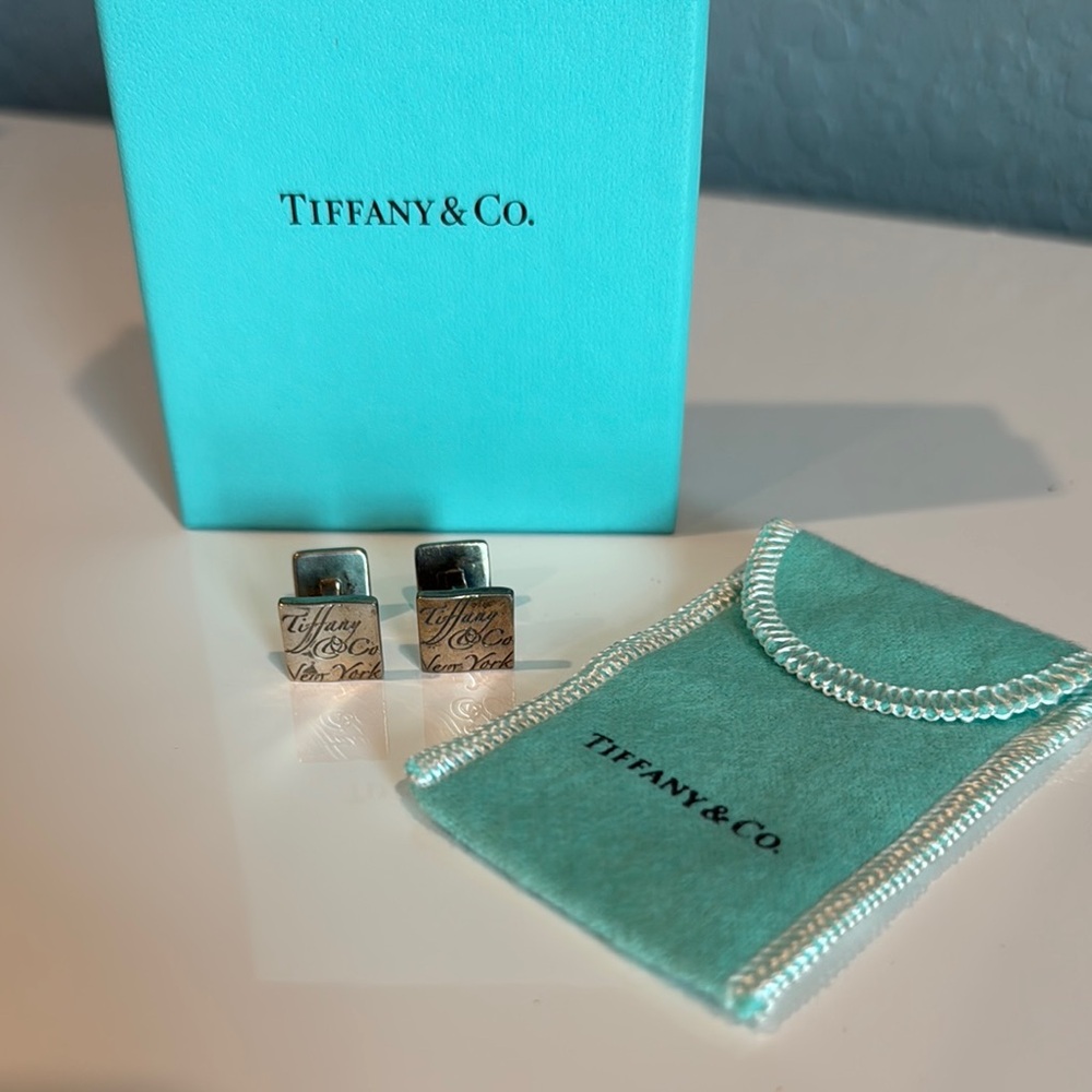 Tiffany & Co. Silver Engraved Cufflinks